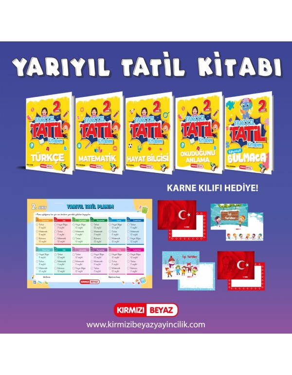 Kırmızı Beyaz 2.Sınıf Yarıyıl Tatil Seti (K...