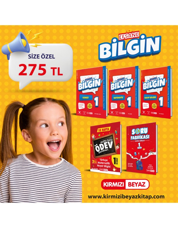 Kırmızı Beyaz 1.Sınıf 2.Dönem Seti (5 Kitap)