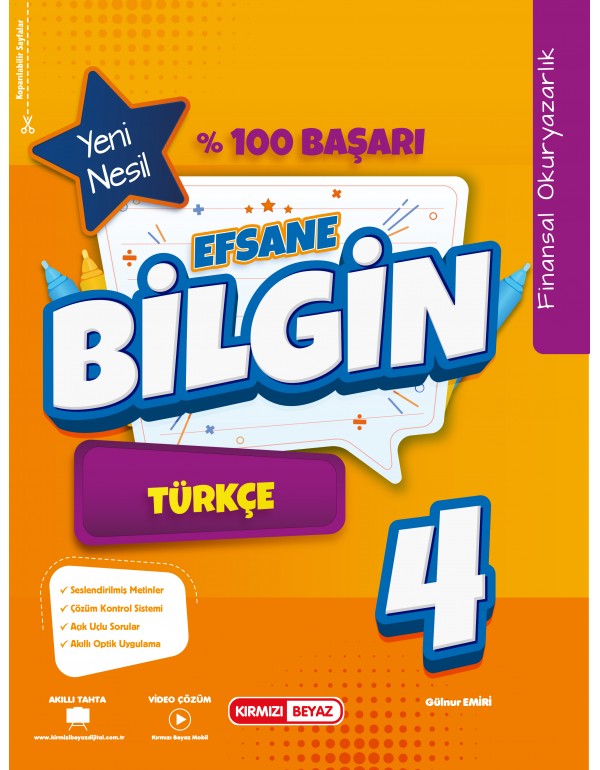 Kırmızı Beyaz Efsane Bilgin Türkçe 4.Sınıf