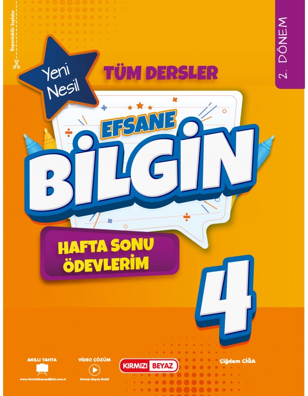 Kırmızı Beyaz Efsane Bilgin Haftasonu Ödev Etkinlikleri 4.Sınıf (2 KİTAP)